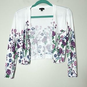 Talbots Floral Cropped Sweater